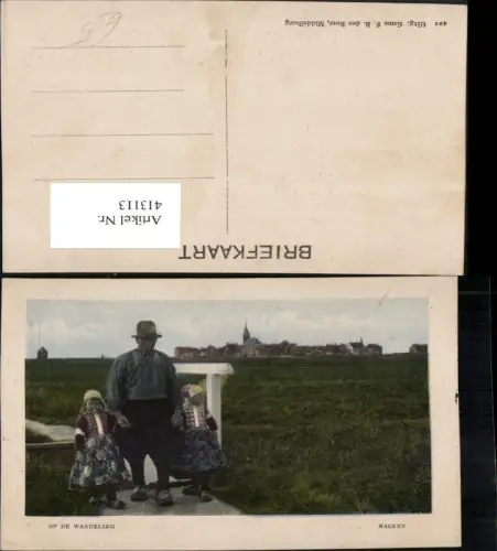 413113,Netherlands Marken Op de Wandeling Teilansicht Mann m. Kinder