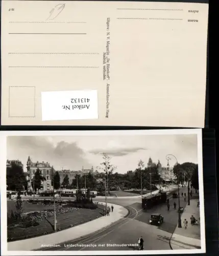 413132,Netherlands Amsterdam Leidscheboschje met Stadhouderskade Straßenbahn