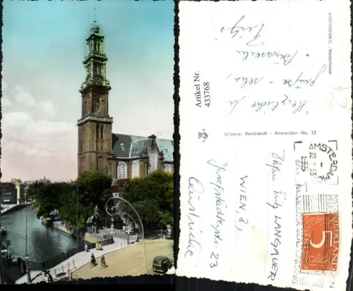 433768,Netherlands Amsterdam Westertoren Turm Kanal