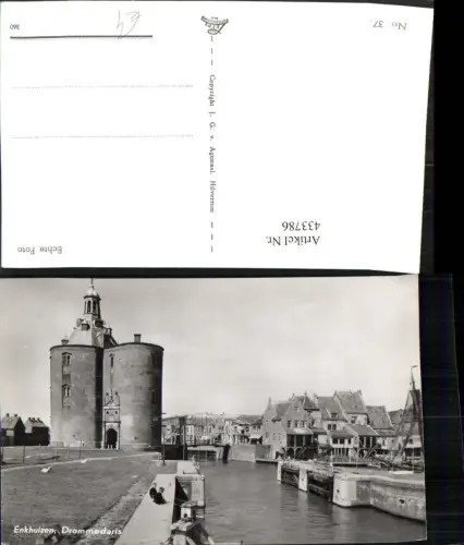 433786,Netherlands Enkhuizen Drommedaris Teilansicht Kanal