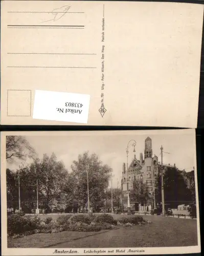 433803,Netherlands Amsterdam Leidscheplein met Hotel Americain