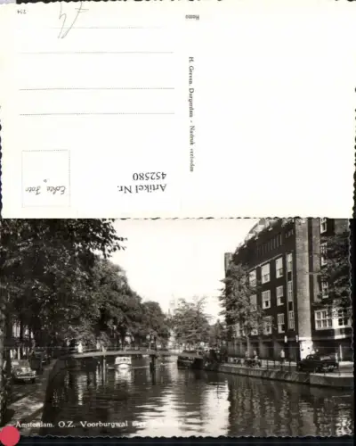 452580,Netherlands Amsterdam Voorburgwal met Stadhuis Kanal Brücke