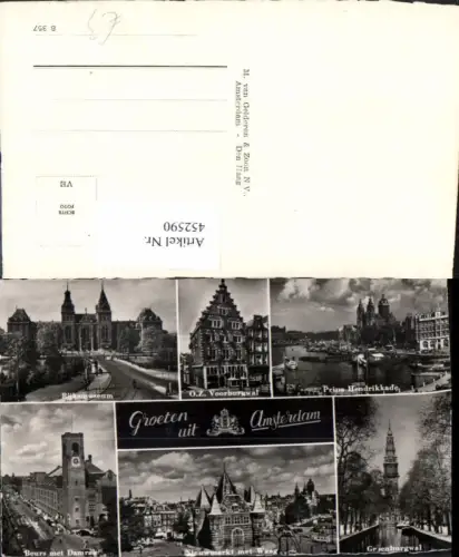 452590,Netherlands Amsterdam Rijksmuseum Nieuwmarkt Kanal Mehrbildkarte