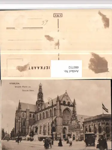 480752,Netherlands Haarlem Groote Markt en Groote Kerk Kirche