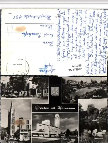 480769,Netherlands Hilversum Raadhuis Kerk Telegraafkantoor Mehrbildkarte