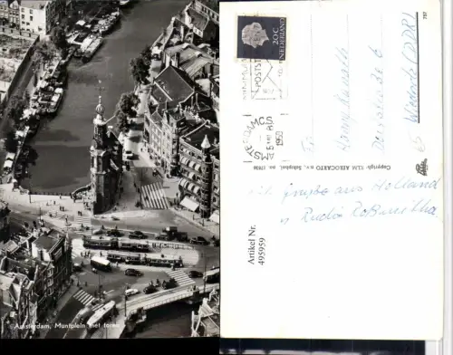 495959,Netherlands Amsterdam Muntplein met toren Kanal Brücke