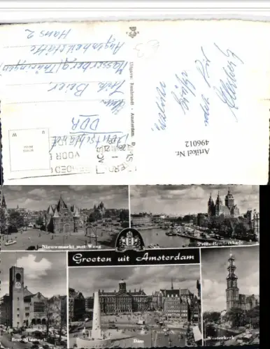 496012,Netherlands Amsterdam Dam Westerkerk Nieuwmarkt Mehrbildkarte