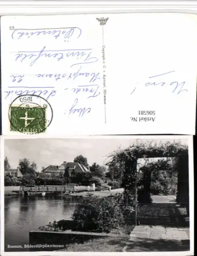 506581,Bussum Bilderdijkplantsoen Laube Fluss Brücke