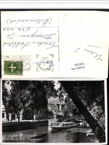 506590,Amsterdam Voorburgwal Kanal Brücke Boot