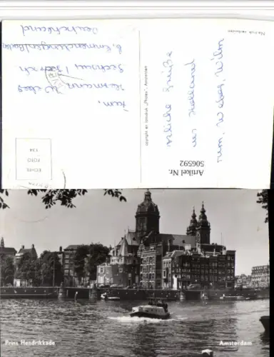 506592,Amsterdam Prins Hendrikkade Brücke Motorboot