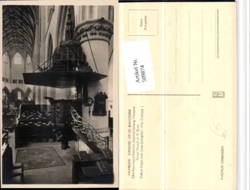 509874,Netherlands Haarlem St. Bavokerk Kirche Innenansicht Kanzel