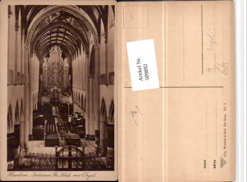 509892,Netherlands Haarlem Gr. Kerk Interieur met Orgel Kirche Innenansicht
