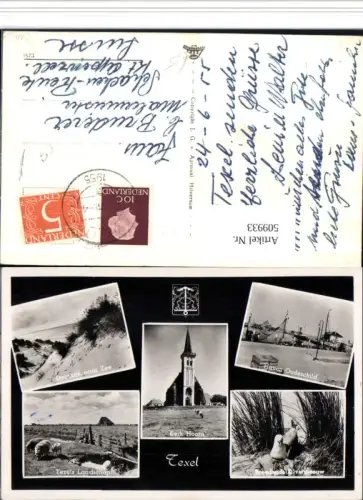 509933,Netherlands Texel Haven Hafen Kerk Kirche Hoorn Doorkijk Mehrbildkarte