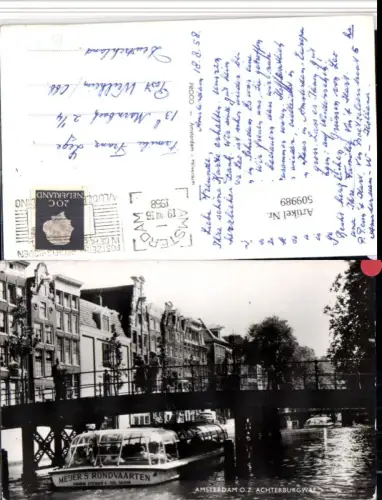 509989,Netherlands Amsterdam Achterburgwal Kanal Boot Brücke