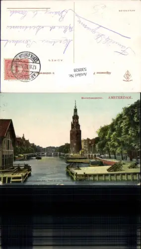 530928,Netherlands Amsterdam Montelbaanstoren Partie1912