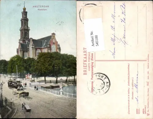 545100,Nordholland Amsterdam Westerkerk kirche Tramway Tram Straßenbahn Dr. Trenkler Ams. 160