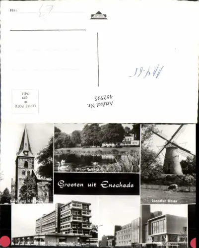 452595,Netherlands Enschede Technische Schule Windmühle Kirche Mehrbildkarte