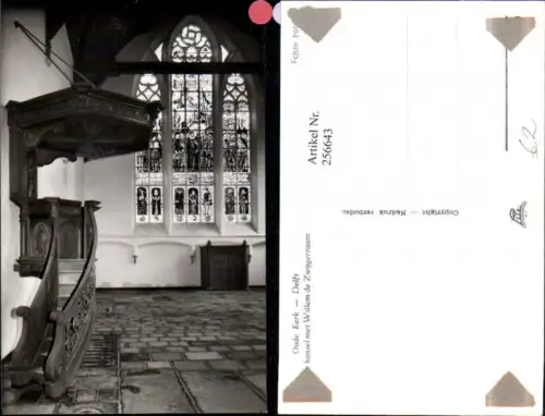 256643,Delft Oude Kerk kanselmet Willem de Zwijgerraam Kirche Innenansicht Kanzel