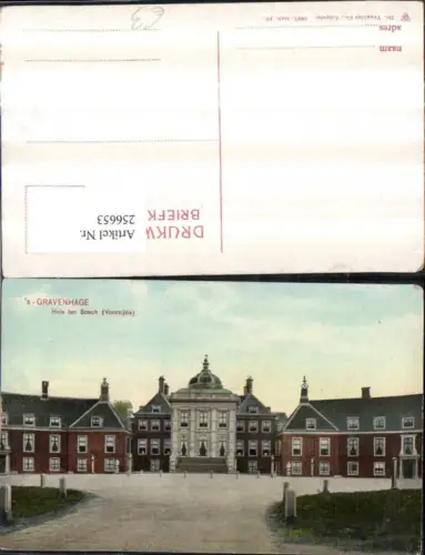 256653,Den Haag s'-Gravenhage Huis ten Bosch Voorzijde Palast pub Trenkler u. Co 1907euro19