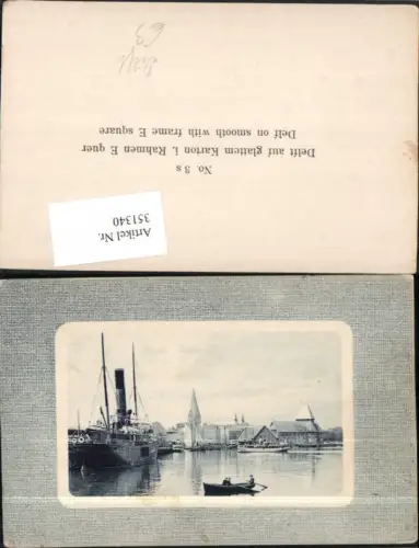 351340,Delft Teilansicht Dampfer Ruderboot Passepartout