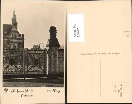 359642,Netherlands Den Haag Vredespaleis Friedenspalast Gittertor