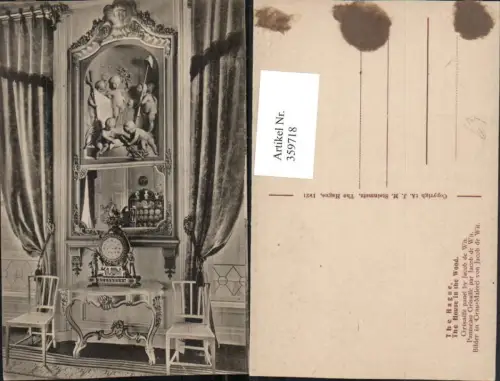 359718,Netherlands Den Haag The House in the Wood Grisaille panel Spiegel Uhr