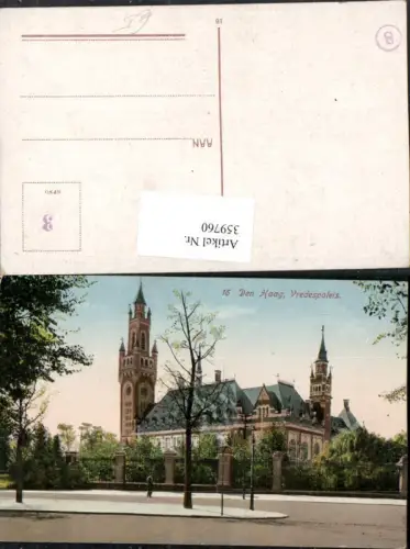 359760,Netherlands Den Haag Vredespalaies Friedenspalast Türme