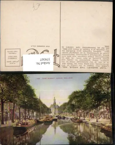 379307,Netherlands Den Haag Hague Turf Market Kanal Boote Kirche