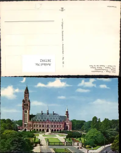 387592,Netherlands Den Haag Vredespaleis Friedenspalast