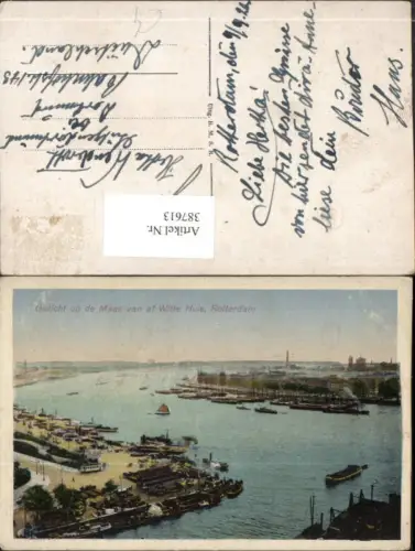 387613,Netherlands Rotterdam Gezicht op de Maas van af Witte Huis Hafen