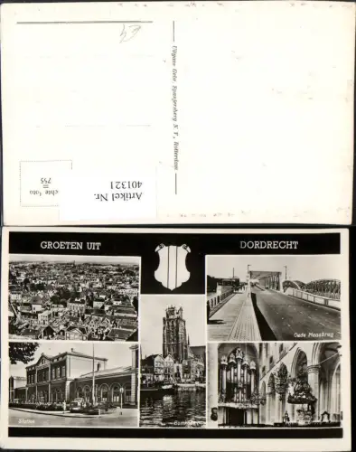 401321,Netherlands Dordrecht Totale Station Bahnhof Kerk Kirche Orgel Brücke Mehrbildkarte