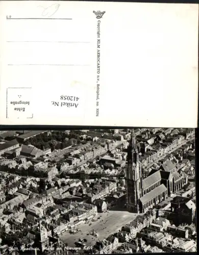 412058,Netherlands Delft Raadhuis Markt en Nieuwe Kerk Teilansicht Kirche