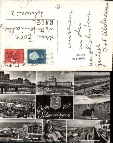 452581,Netherlands Den Haag Scheveningen Kurhaus Strand Pferd Mehrbildkarte