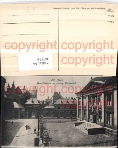 467648,Netherlands Den Haag Mauritshuis en Ingang Binnenhof Gebäude