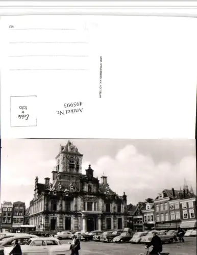 495993,Netherlands Delft Stadhuis Rathaus Autos Fahrrad