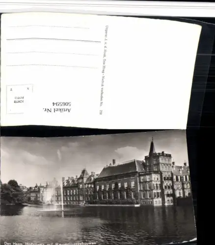 506594,Den Haag Hofvijver m Regeringsgebouwen Fontäne