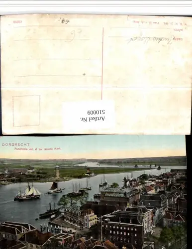 510009,Netherlands Dordrecht Panorama van af de Groote Kerk Teilansicht