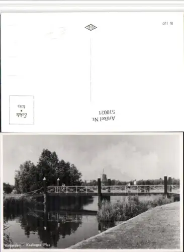 510021,Netherlands Rotterdam Kralingse Plas Brücke Windmühle