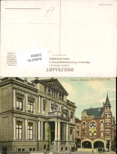 530959,Netherlands Rotterdam Museum Bojmans Straßenpartie