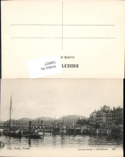 540027,Südholland Rotterdam Leeuwenbrug Schiffe 1903