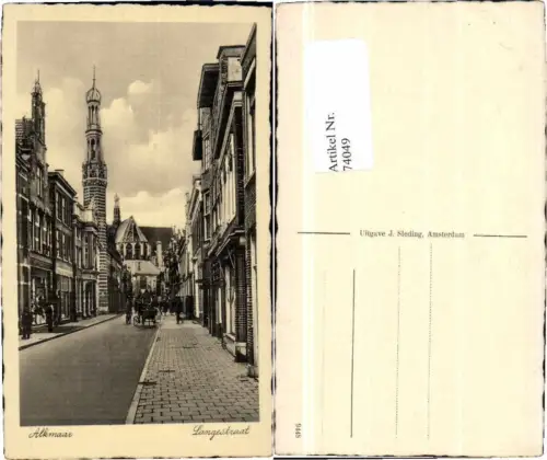 74049,Alkmaar Langestraat Strassenansicht 1940