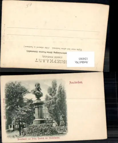 124383,Amsterdam Borstbeeld va Prins Hendrik der Nederlanden
