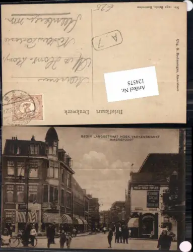 124575,Begin Langestraat Hoek Varkensmarkt Amersfoort Strassenansicht 1915 Utrecht