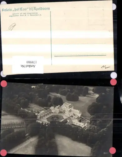 178980,Niederlande Luftbild Paleis eht Loo bij Apeldoorn Schloss