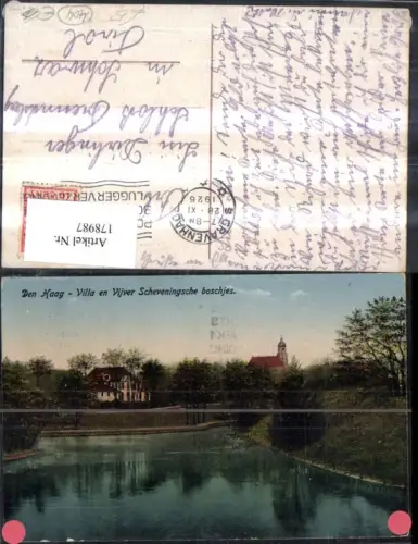 178987,Niederlande Den Haag Villa en Vijver Scheveningsche boschjes