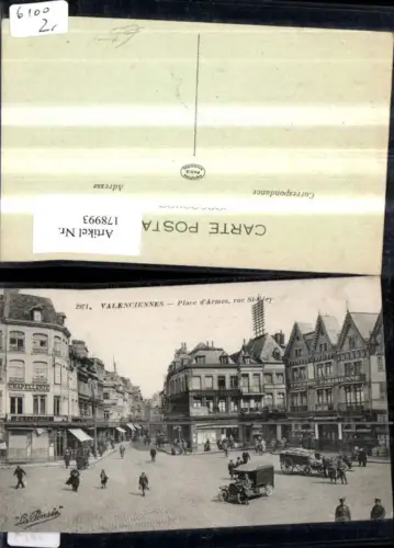 178993,Niederlande Valenciennes Place d Armes rue St Gery Automobil Kutsche