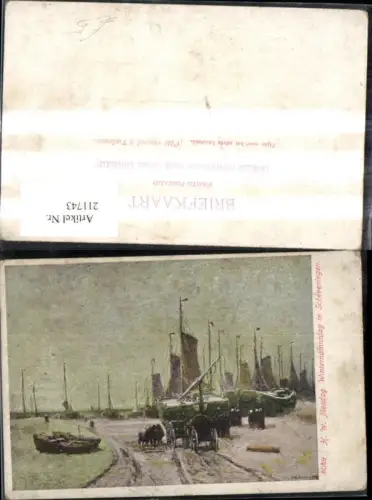 211743,Künstler Ak H. W. Mesdag Winternamiddag i. Scheveningen Den Haag