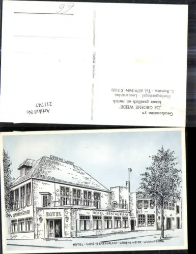 211747,Künstler Ak Hotel Cafe Restaurant Groehne Weide Leeuwarden