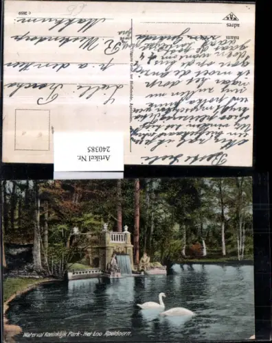 240385,Apeldoorn Waterval Koninklijk Park het Loo Partie Schwäne