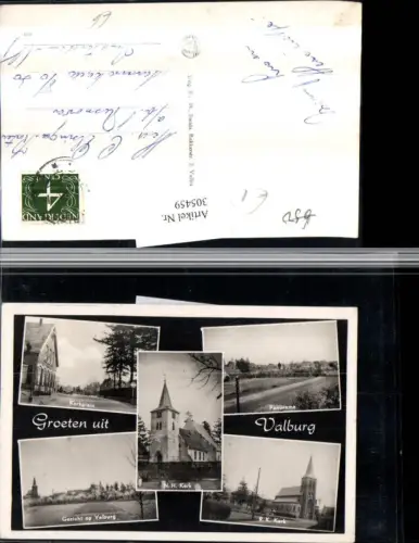 305459,Valburg Kerk Kirche Kerkplein Panorama Mehrbildkarte